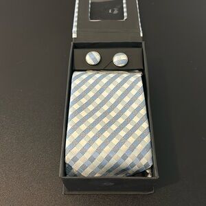 Men’s Baby Blue Tie and Cufflink